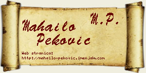 Mahailo Peković vizit kartica